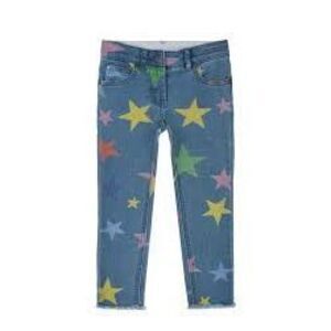 Stella McCartney Kids Girls Blue Denim Star Jeans.  Size 6